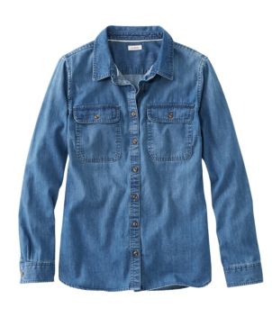 Women's L.L. Bean Heritage Washed Denim Shirt, Long-Sleeve