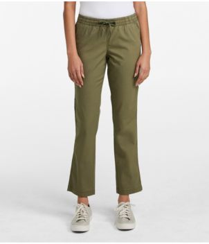 Women's Lakewashed Pull-On Chinos, Mid-Rise Chambray Ankle Pants