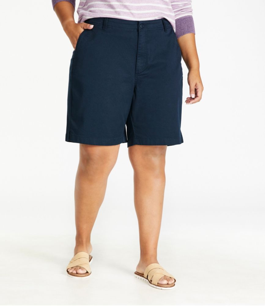 Women's Lakewashed Chino Shorts, Mid-Rise Bermuda, Boulder, small image number 2