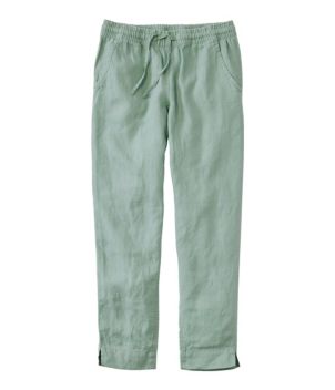 Women's Premium Linen Pull-On Ankle Pants, Mid-Rise Tapered-Leg