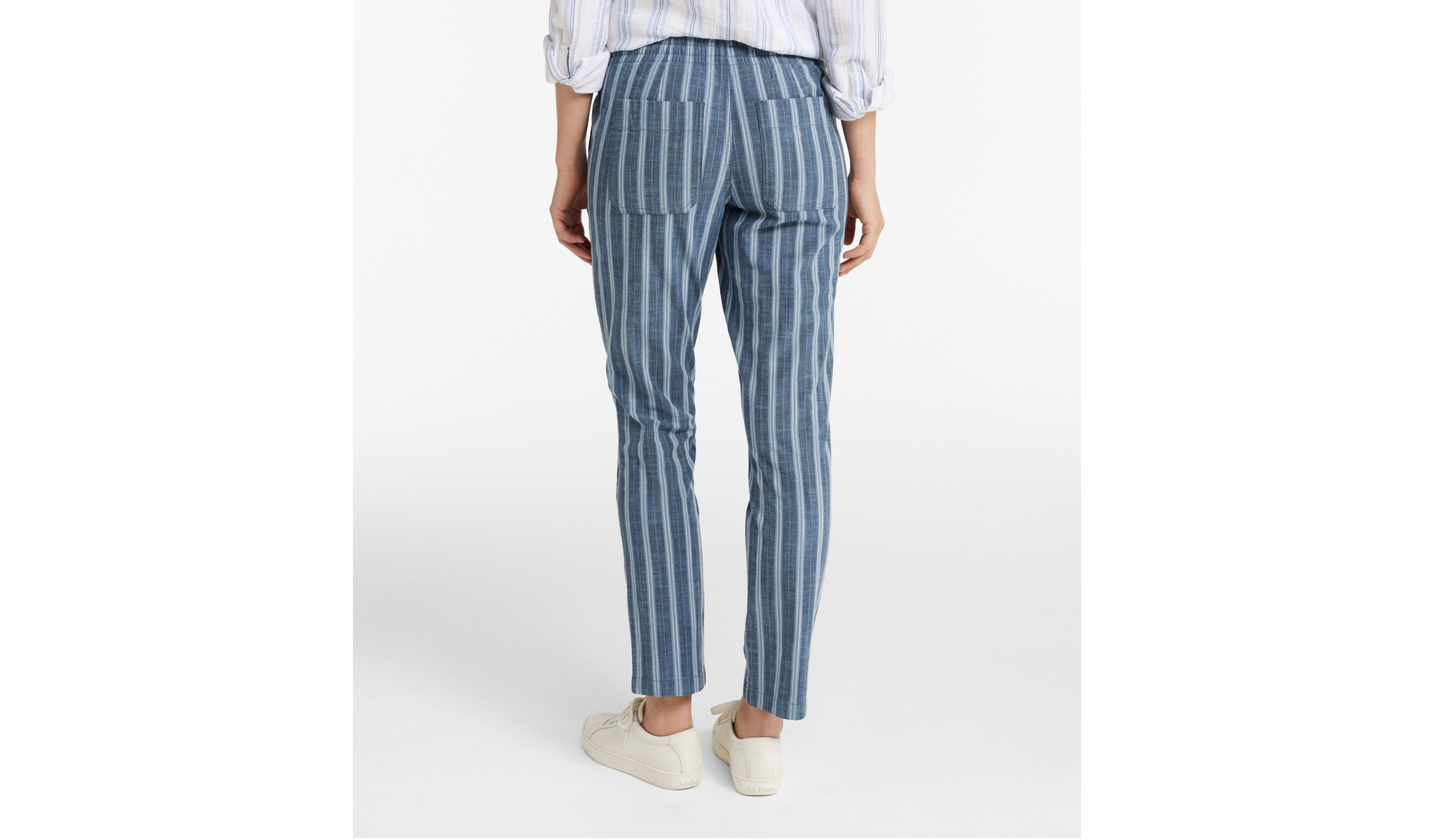 Women's Lakewashed Pull-On Chinos, Mid-Rise Tapered-Leg Chambray Ankle Pants