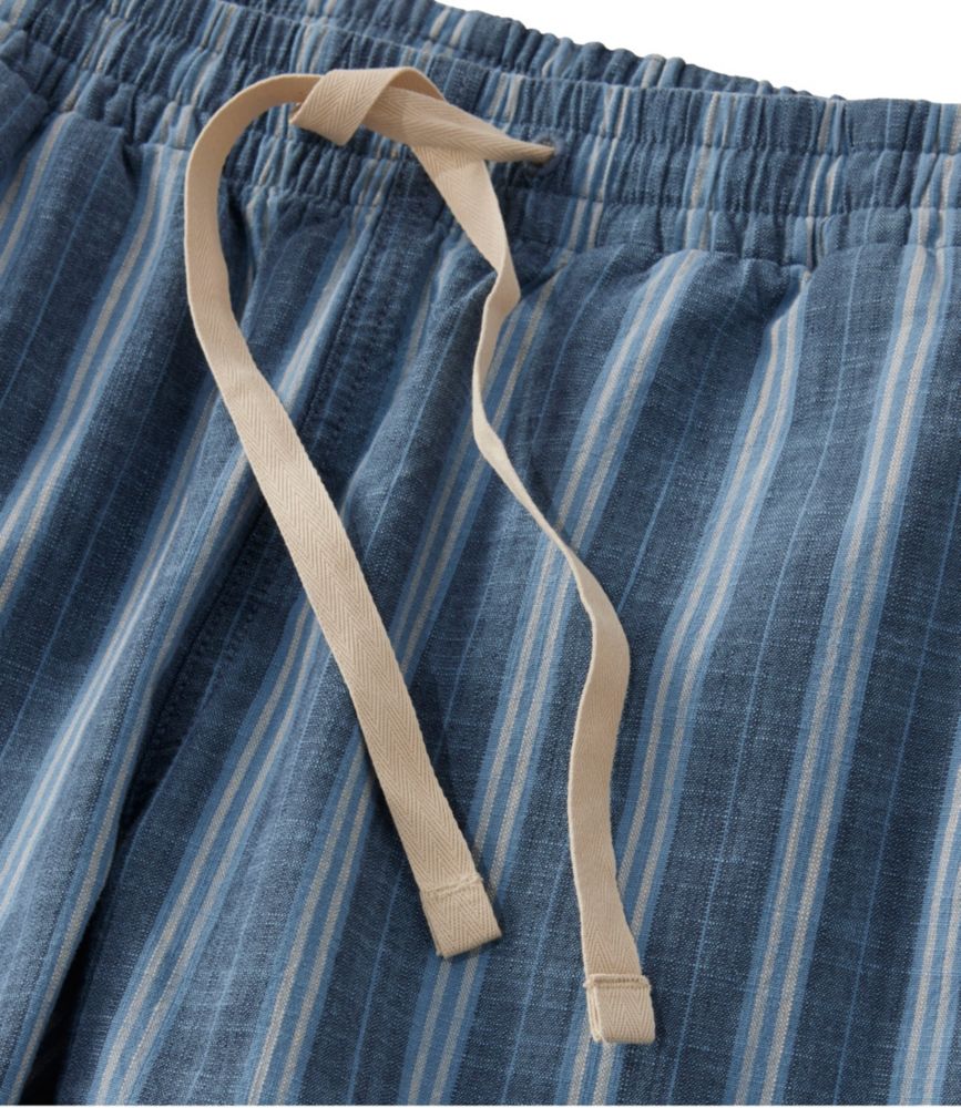 Women's Lakewashed Pull-On Chinos, Mid-Rise Tapered-Leg Chambray Ankle Pants, Dark Indigo Stripe, small image number 4