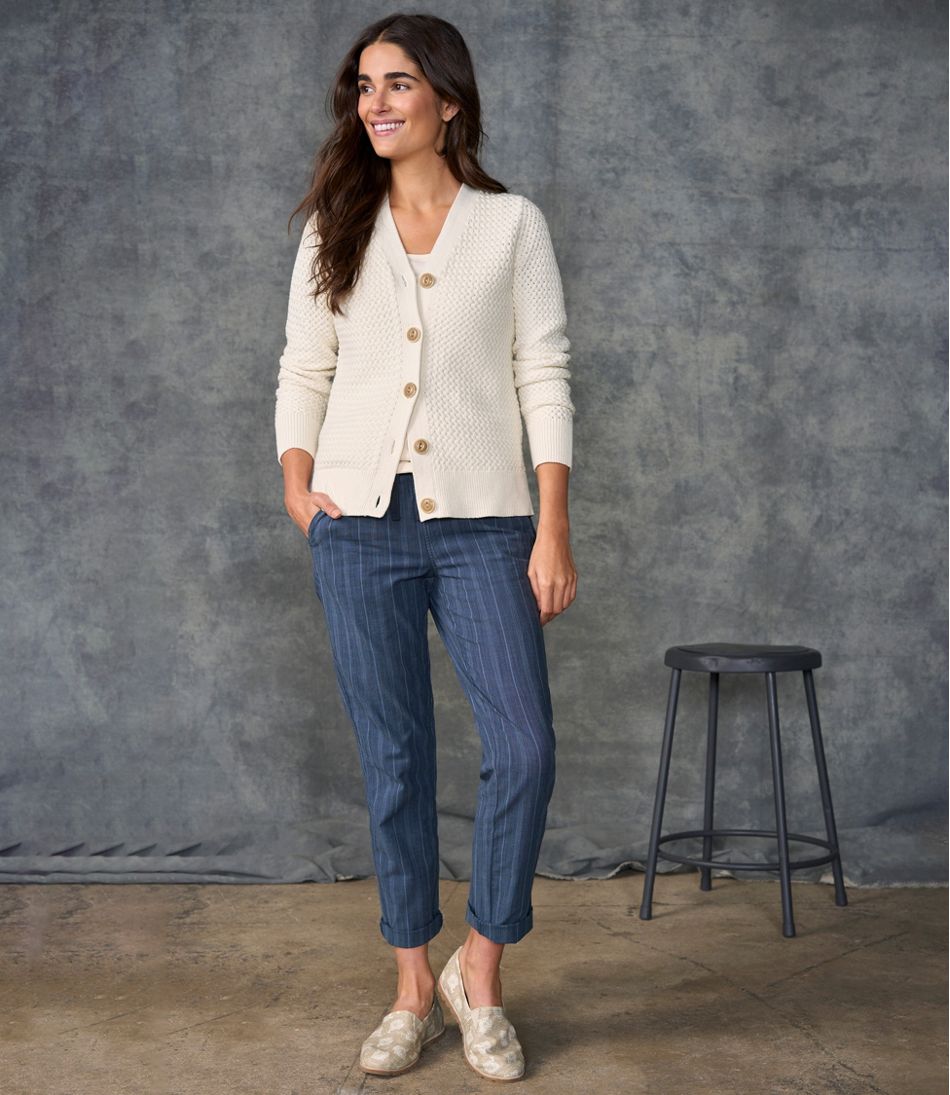 Women's Lakewashed Pull-On Chinos, Chambray Ankle Pants