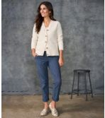 Women's Lakewashed Pull-On Chinos, Mid-Rise Tapered-Leg Chambray Ankle Pants