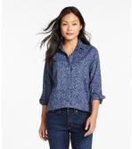Women's Comfort Cotton/TENCEL Shirt, Long-Sleeve Print