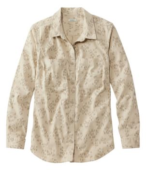 Women's Comfort Cotton Tencel Shirt Long Sleeve Print
