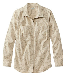 Women's Comfort Cotton Tencel Shirt Long Sleeve Print