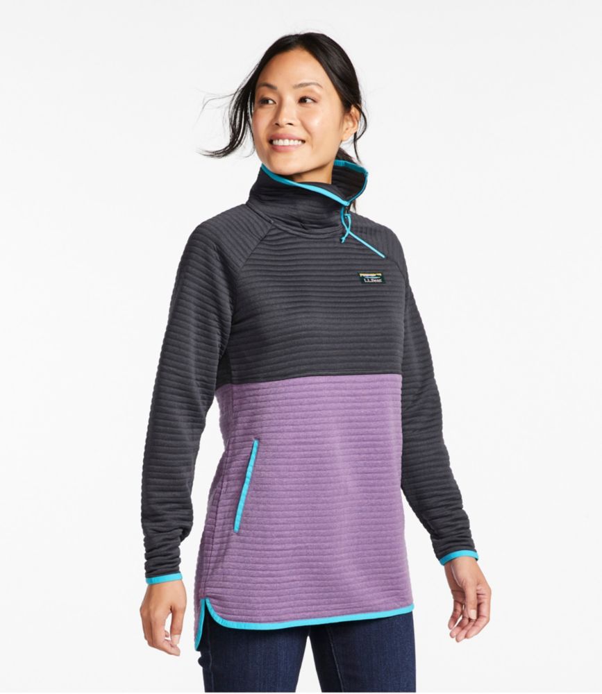 Women's Airlight Knit Asymmetrical Quarter-Zip Tunic, Colorblock, , small image number 1