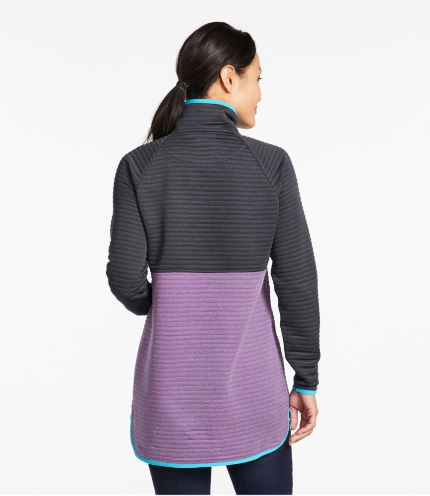 Women's Airlight Knit Asymmetrical Quarter-Zip Tunic, Colorblock, Alloy Gray Heather/Lilac Heather, small image number 3