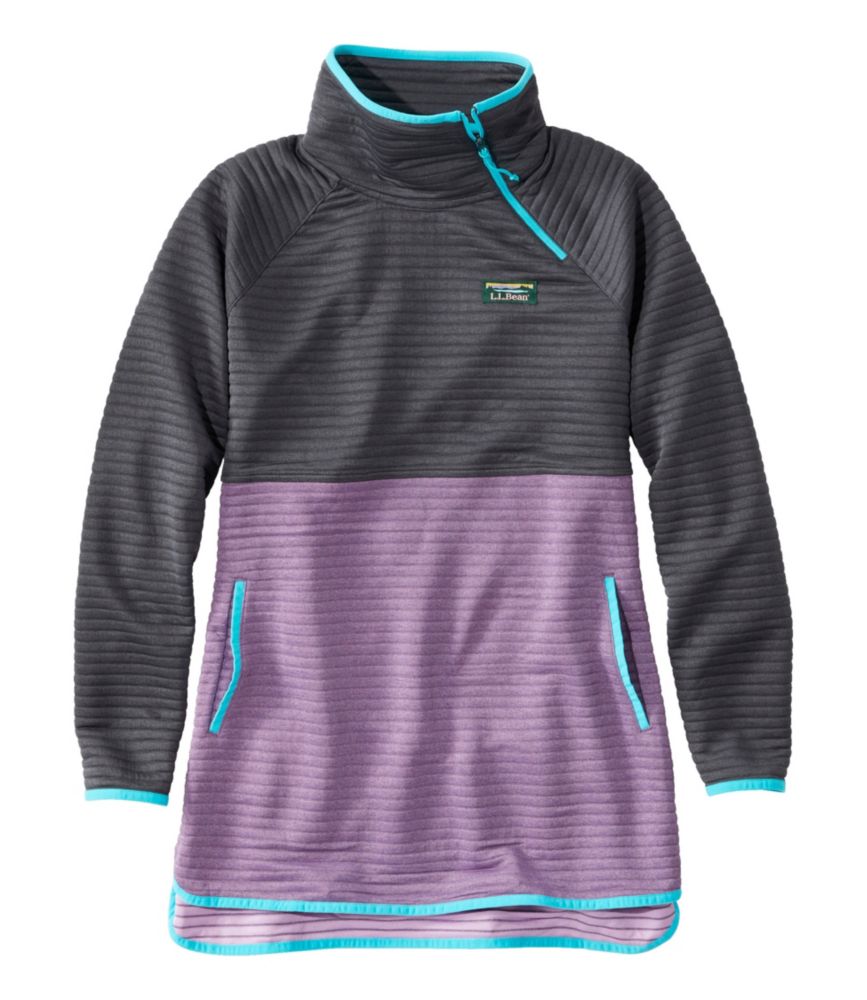 Women's Airlight Knit Asymmetrical Quarter-Zip Tunic, Colorblock, Alloy Gray Heather/Lilac Heather, small image number 1