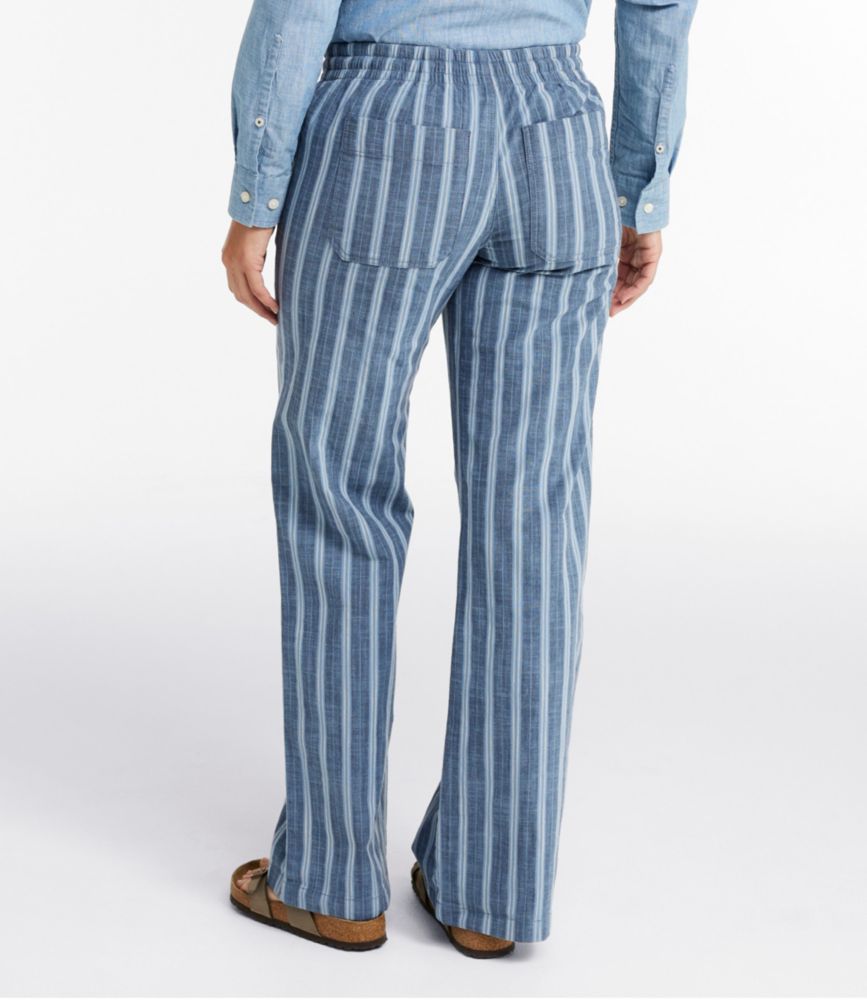 Women's Lakewashed Pull-On Chinos, Mid-Rise Wide-Leg Stripe Chambray, Bayside Blue Stripe, small image number 3