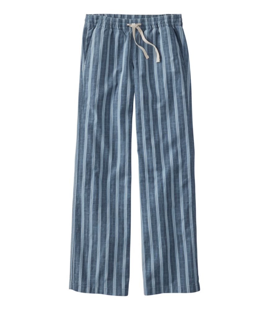 Women's Lakewashed Pull-On Chinos, Mid-Rise Wide-Leg Stripe Chambray, Bayside Blue Stripe, small image number 1