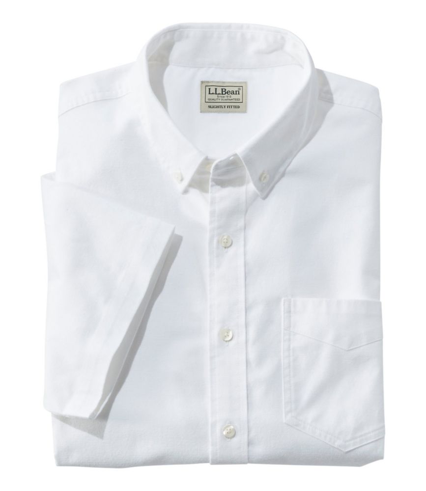 Men's Comfort Stretch® Oxford Shirt, Slightly Fitted Untucked Fit, Short-Sleeve