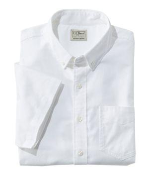 Men's Comfort Stretch® Oxford Shirt, Slightly Fitted Untucked Fit, Short-Sleeve