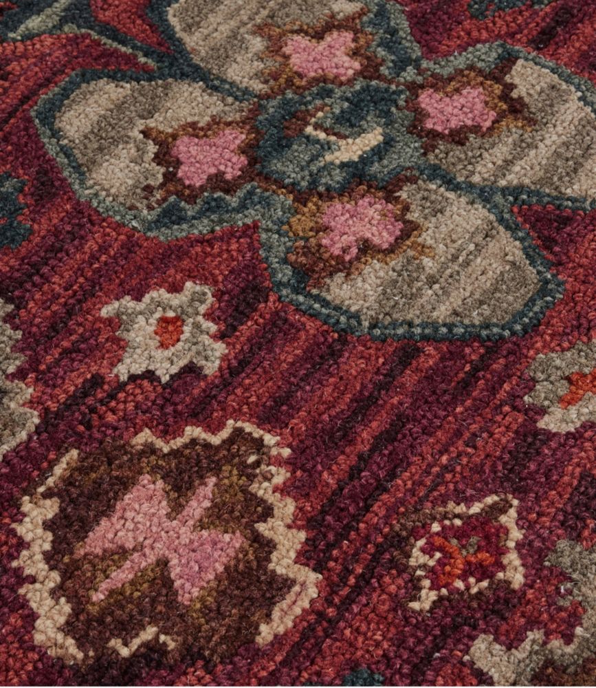 Double Border Wool Hooked Rug, Sienna Multi