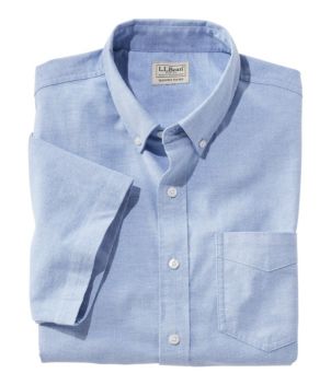 Men's Comfort Stretch® Oxford Shirt, Slightly Fitted Untucked Fit, Short-Sleeve