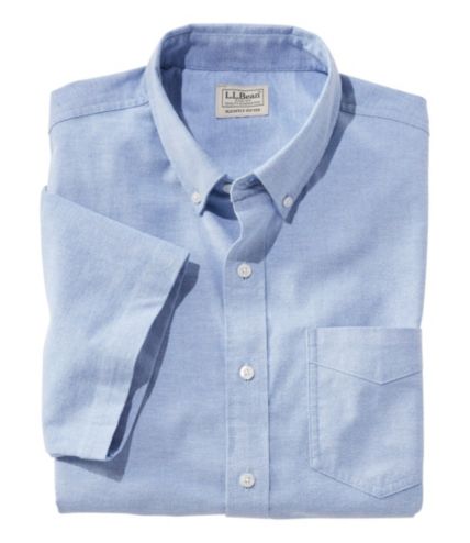 Men's Comfort Stretch Oxford Shirt, Short-Sleeve, Slightly Fitted