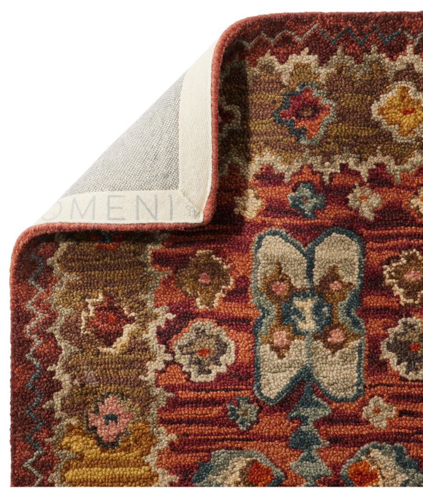 Double Border Wool Hooked Runner, Sienna Multi
