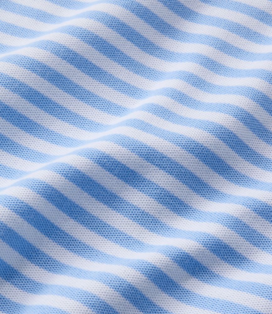 Women's Premium Double L Polo, Short-Sleeve Relaxed Fit Stripe, Seaboard Blue/White, small image number 5