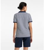 Women's Premium Double L Polo, Short-Sleeve Relaxed Fit Stripe