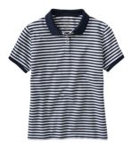 Women's Premium Double L Polo, Short-Sleeve Relaxed Fit Stripe