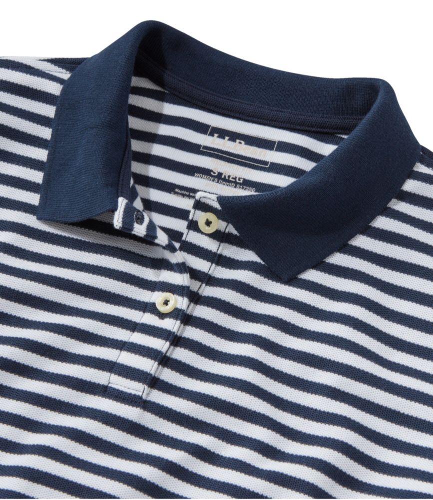 Women's Premium Double L Polo, ShortSleeve Relaxed Fit Stripe Tees