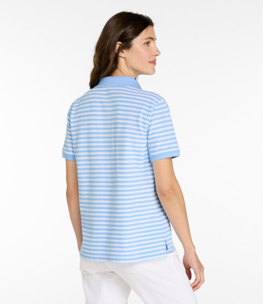 Women's Premium Double L Polo, Short-Sleeve Relaxed Fit Stripe