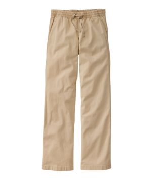 Women's Lakewashed Pull-On Chinos, Mid-Rise Wide-Leg Chambray