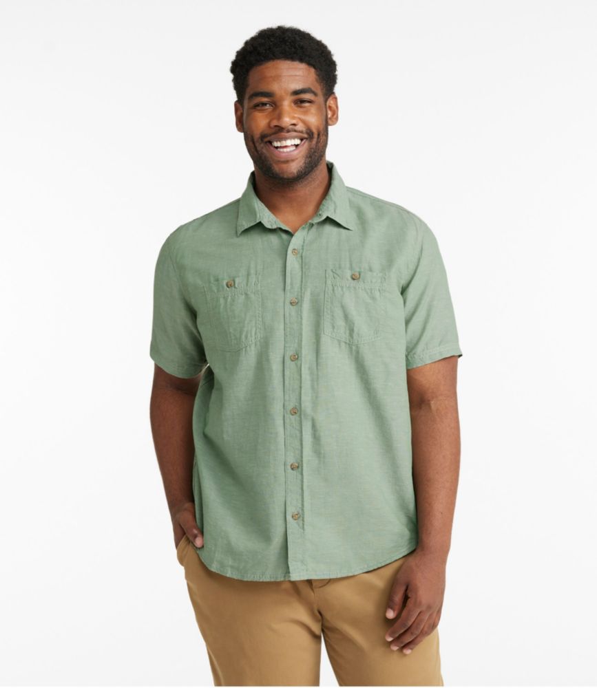 Men's Rugged Linen Blend Shirt, ShortSleeve, Traditional Untucked Fit