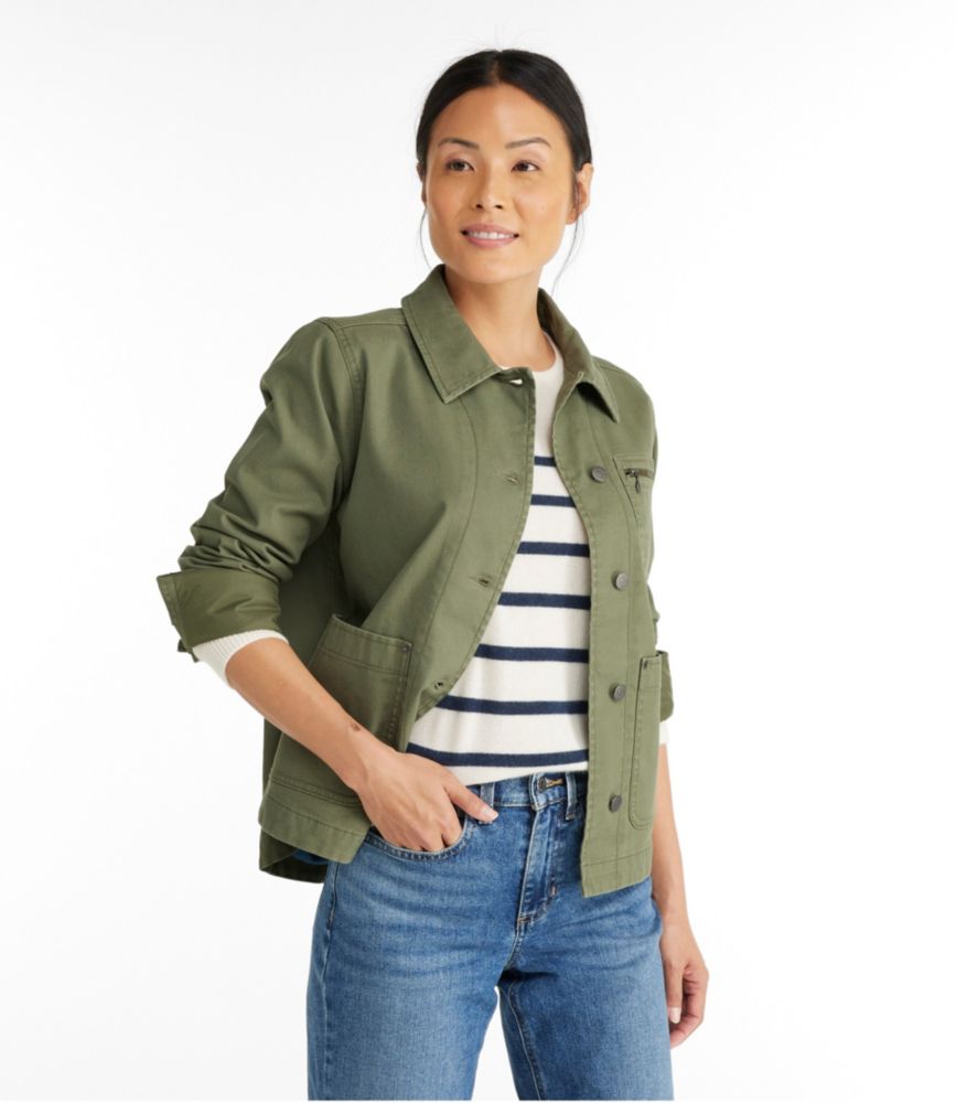 Women's Bean's Chore Jacket, Bleached Canvas, small image number 2