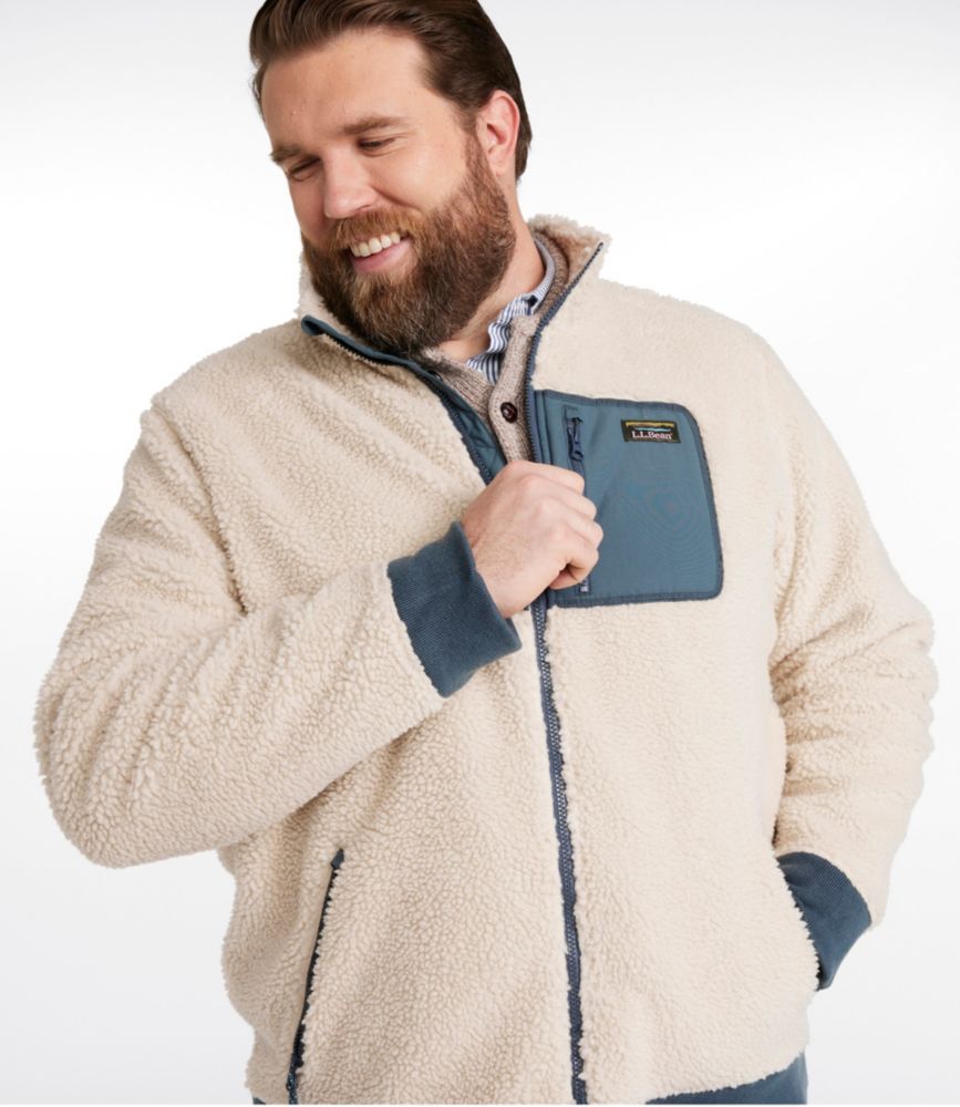 Men's Bean's Sherpa Fleece Jacket, Classic Navy, small image number 4