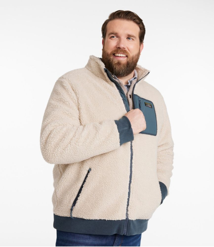 Men's Bean's Sherpa Fleece Jacket, Classic Navy, small image number 4