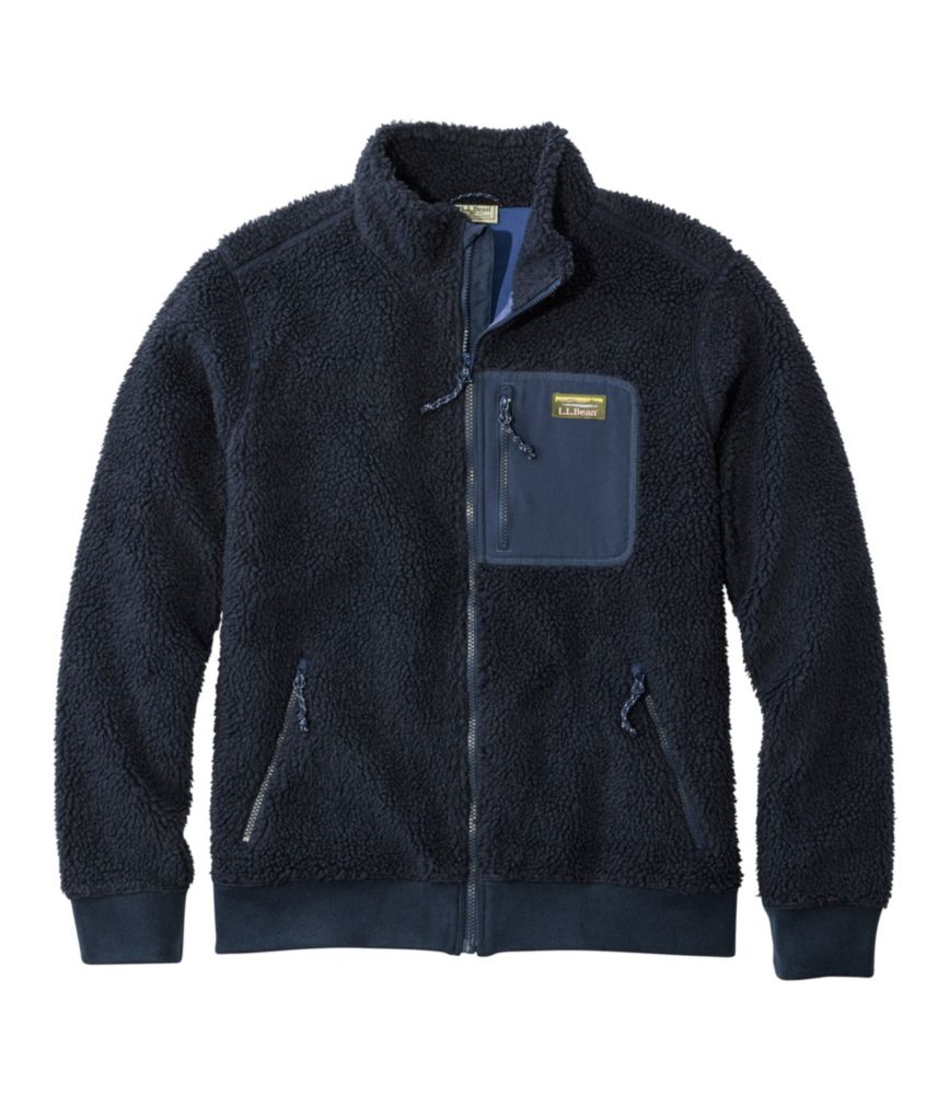 Men's Bean's Sherpa Fleece Jacket, Classic Navy, small image number 1