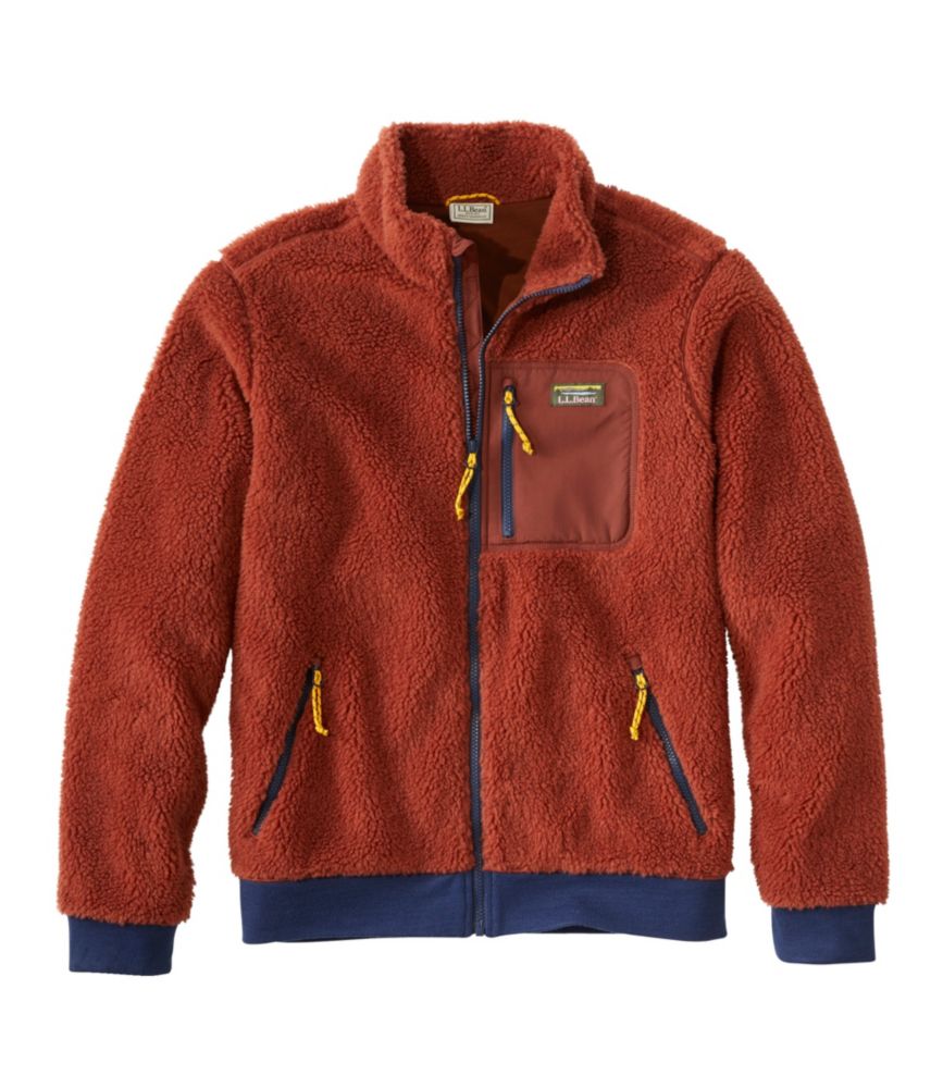 Men's Bean's Sherpa Fleece Jacket, Adobe Red/Burnt Mahogany, small image number 1