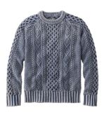 Men's Signature Cotton Fisherman Sweater, Crewneck, Washed