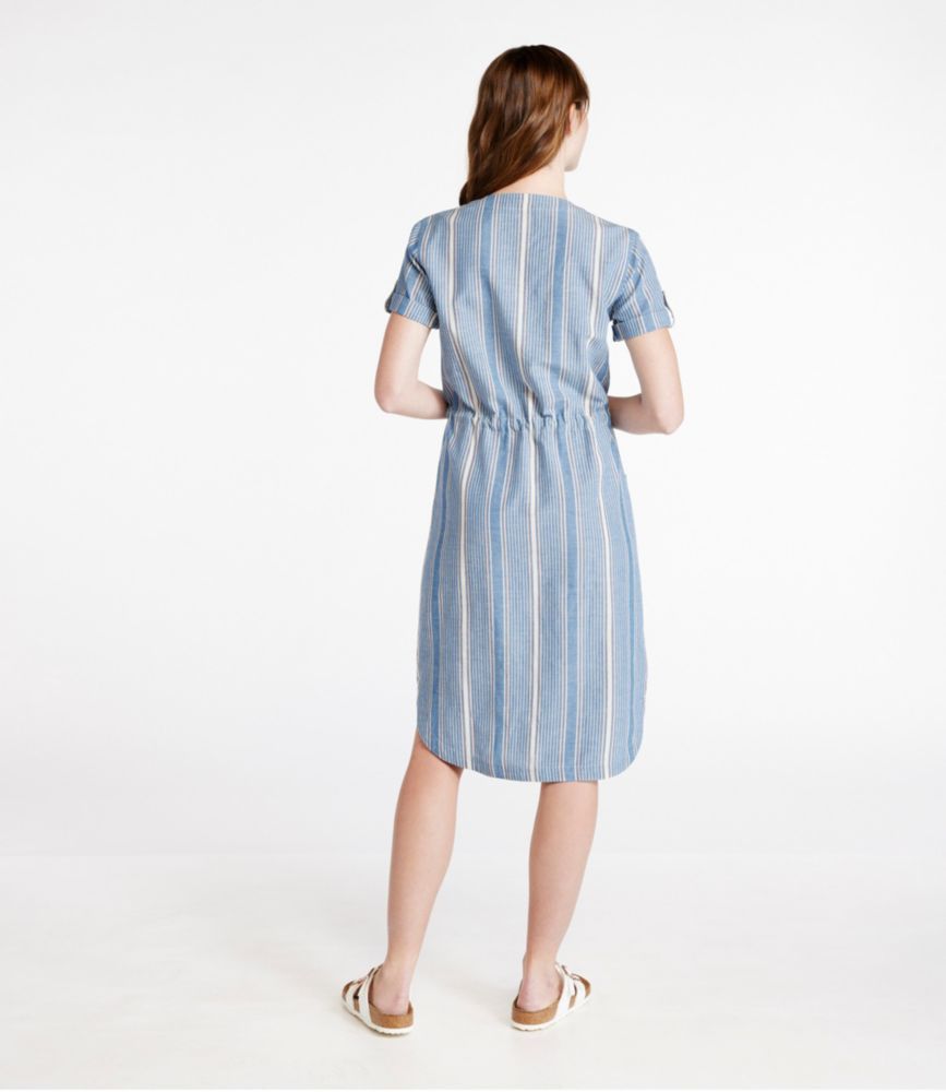 Women's Signature Tencel Linen Blend Woven Dress, Stripe Dresses