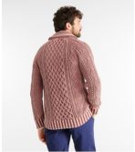 Men's Signature Cotton Fisherman Sweater, Shawl-Collar Cardigan, Washed