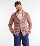 Men's Pink Shawl Neck Cardigan