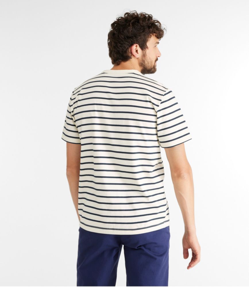 Men's Signature Rangeley Cotton T-Shirt, Short-Sleeve, Stripe, Navy, small image number 3