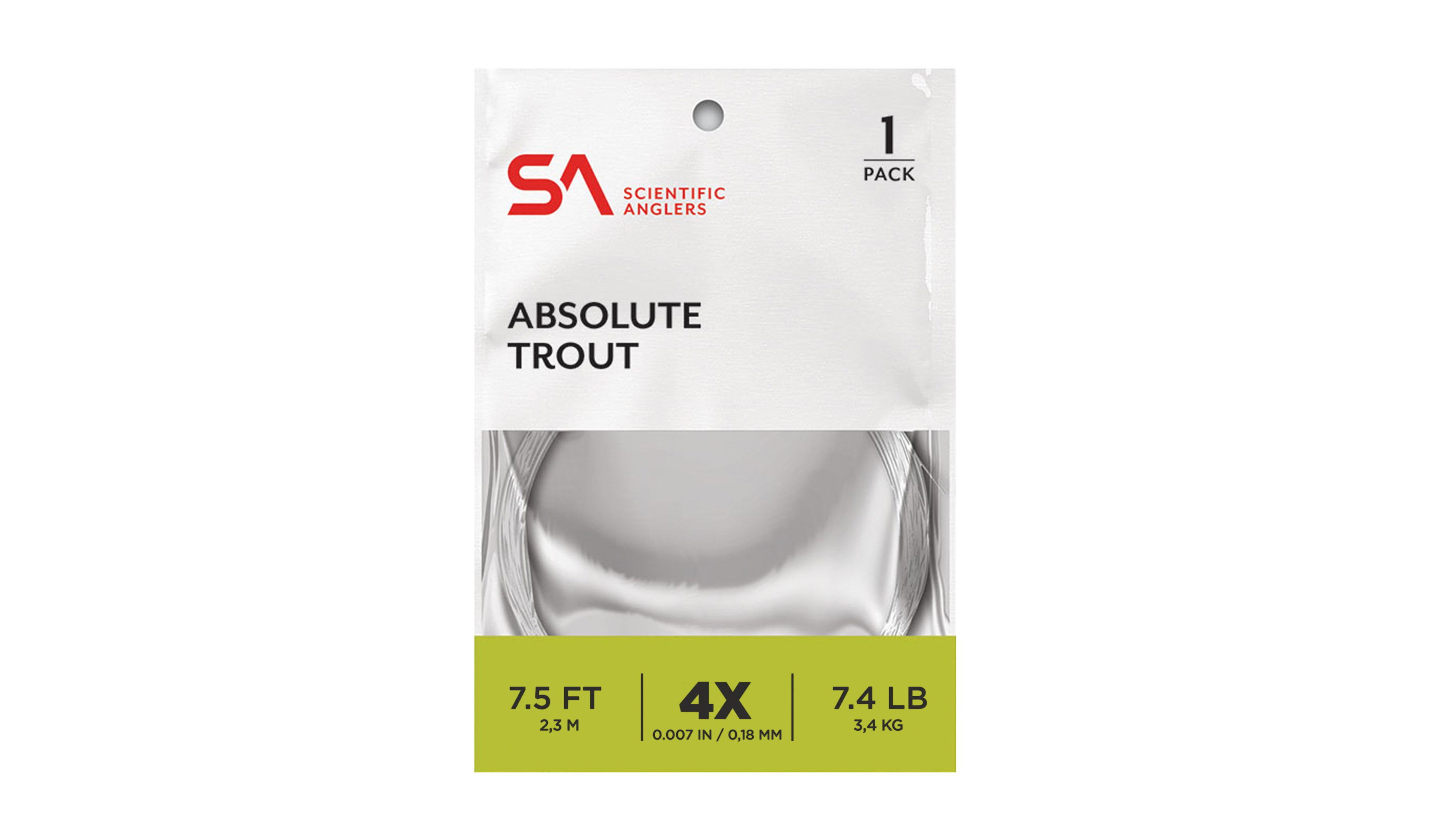 Scientific Anglers Absolute Trout Leader, 7.5'