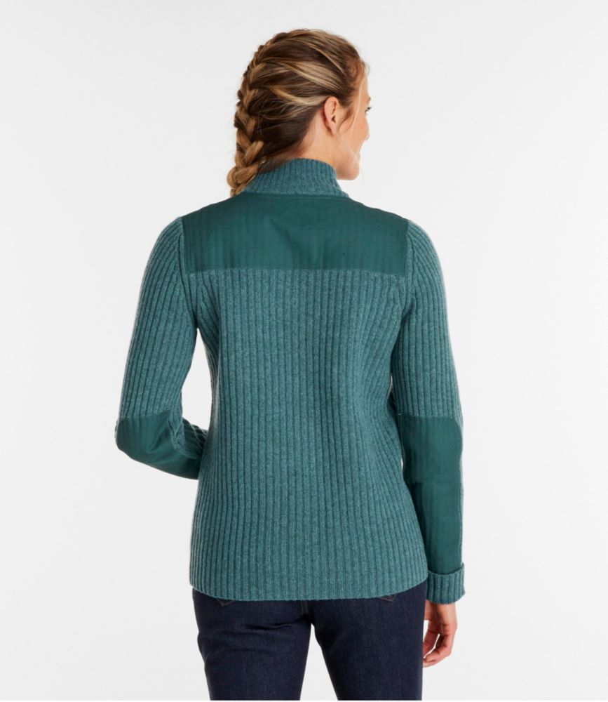 Women's Commando Sweater, Full-Zip, Currant, small image number 3