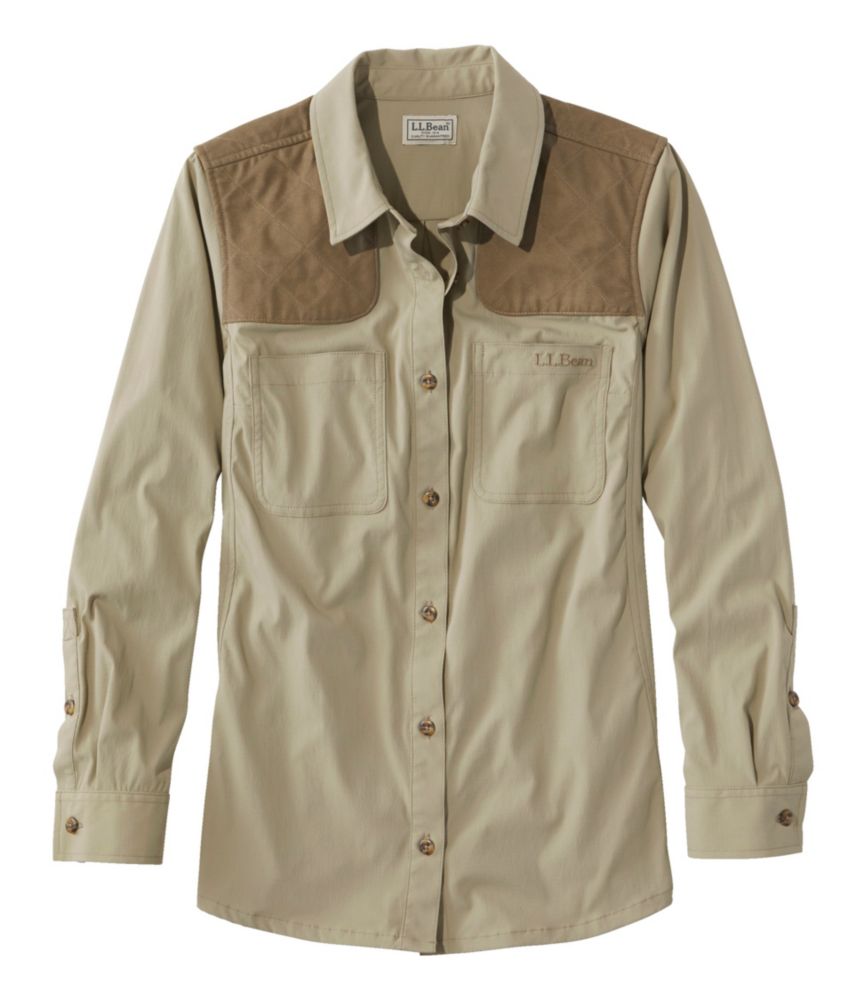 Women's Stretch Upland Field Shirt, Light Olive/Field Olive, small image number 1