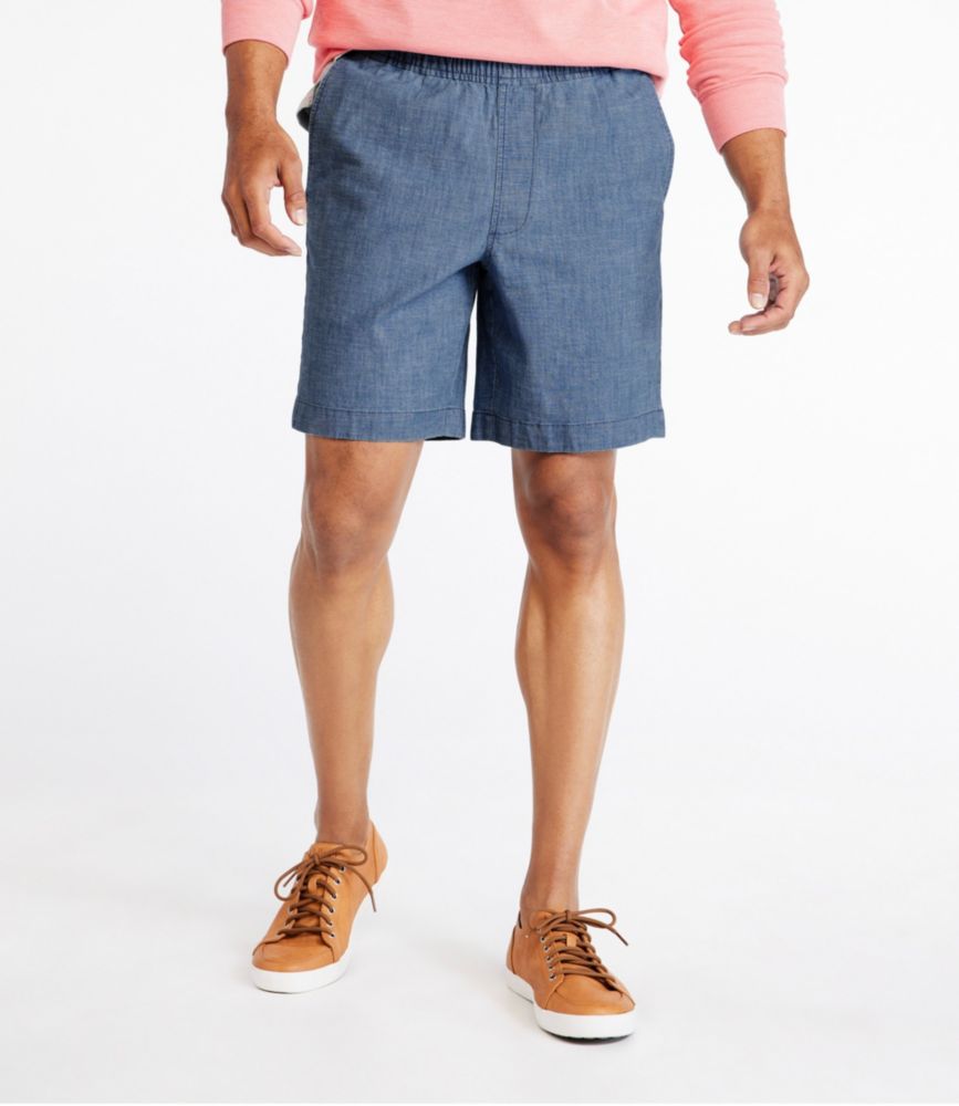 Men's Lakewashed® Stretch Shorts, Pull-On, Chambray, 8"