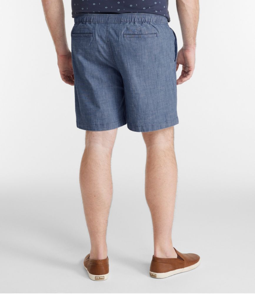 Men's Lakewashed® Stretch Shorts, Pull-On, Chambray, 8", Dark Chambray, small image number 5