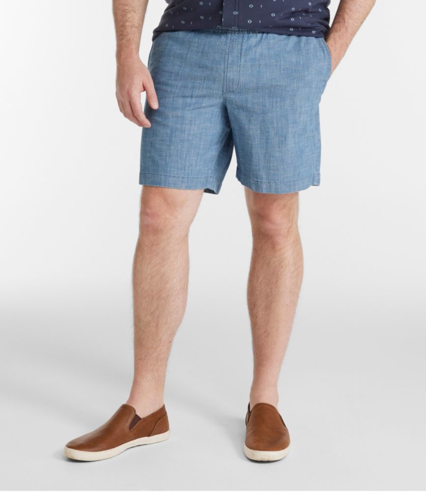 Men's Lakewashed® Stretch Shorts, Pull-On, Chambray, 8"