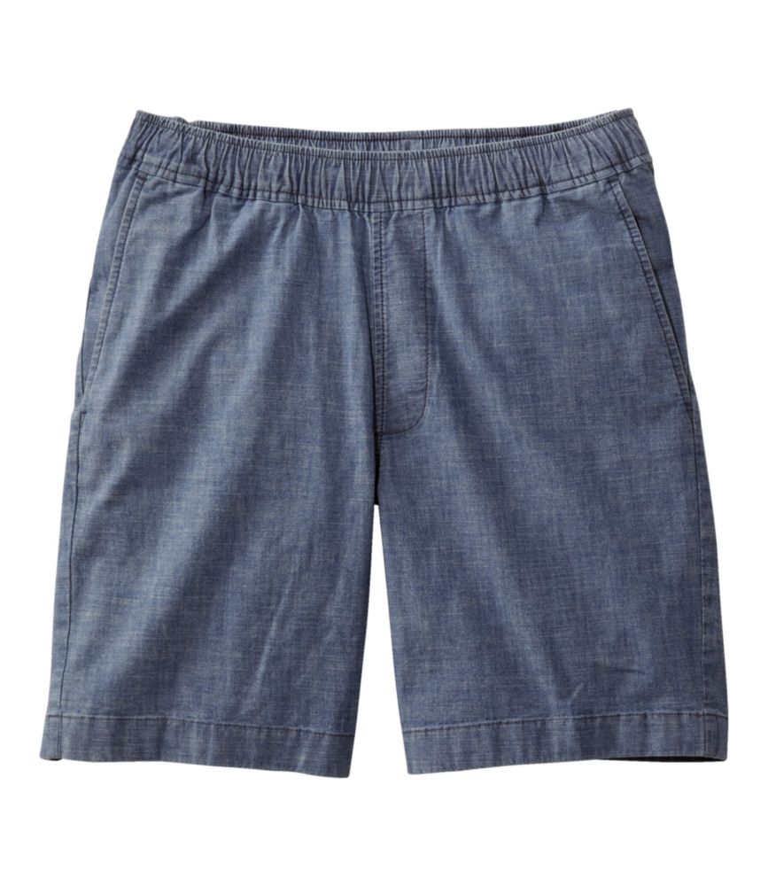 Men's Lakewashed® Stretch Shorts, Pull-On, Chambray, 8", Dark Chambray, small image number 1