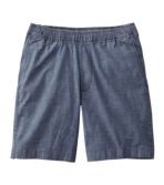 Men's Lakewashed Stretch Shorts, Pull-On, Chambray, 8"
