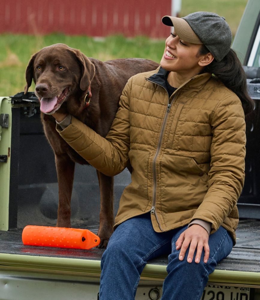 Women's L.L.Bean Upcountry Waxed Cotton Down Sweater, Coal, small image number 6