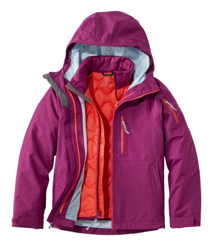 Kids' Pathfinder Waterproof 3-in-1 Jacket, Dark Mulberry, small image number 1