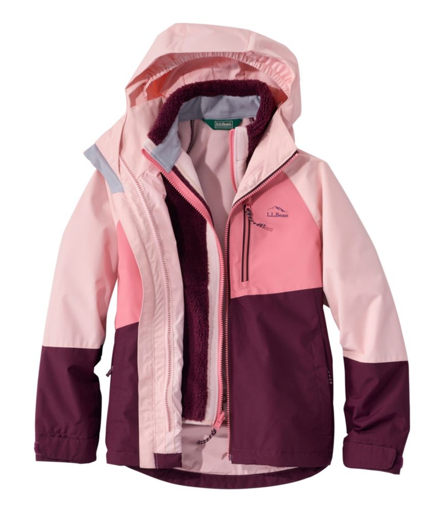 Kids' Fleece-Lined 3-in-1 Jacket, Woodrose/Desert Pink, small image number 1